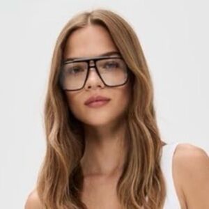 NWT Wisdom Frame 33 Black Aviator Sunglasses